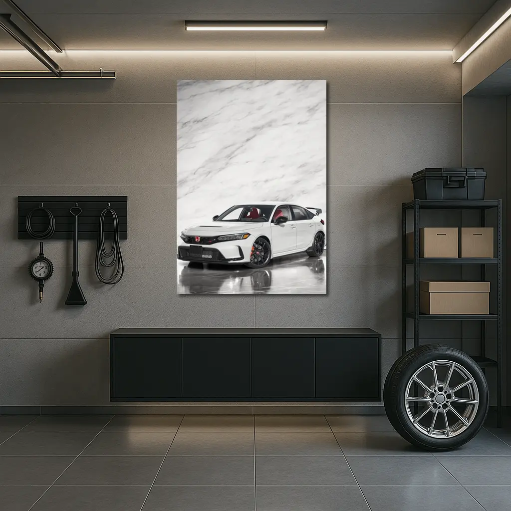Honda Civic Type R FL5 White Marble Studio – Wall Art