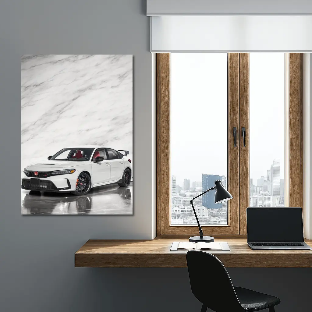 Honda Civic Type R FL5 White Marble Studio – Wall Art