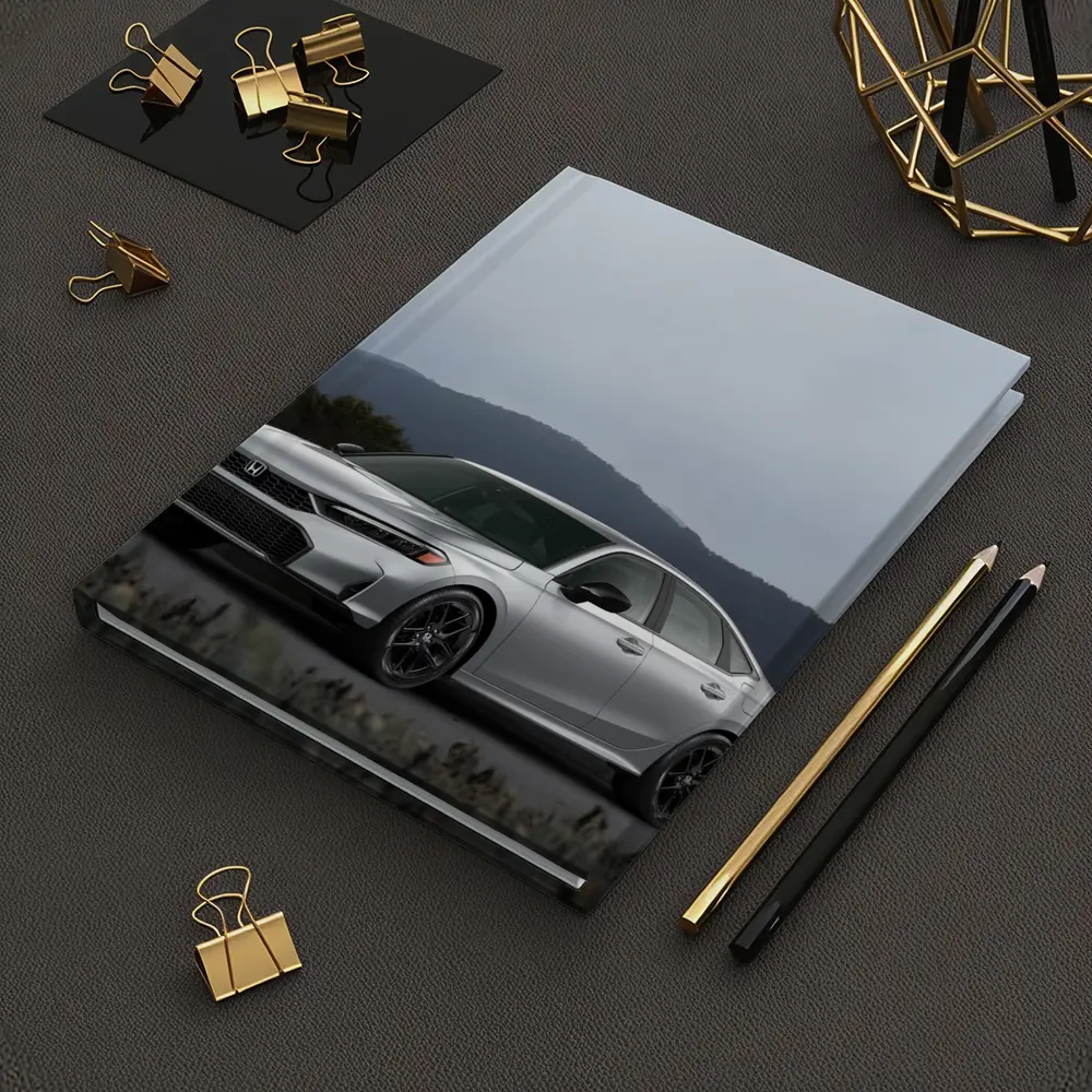 Honda Civic Silver Sedan Misty Mountain Background – Notebooks