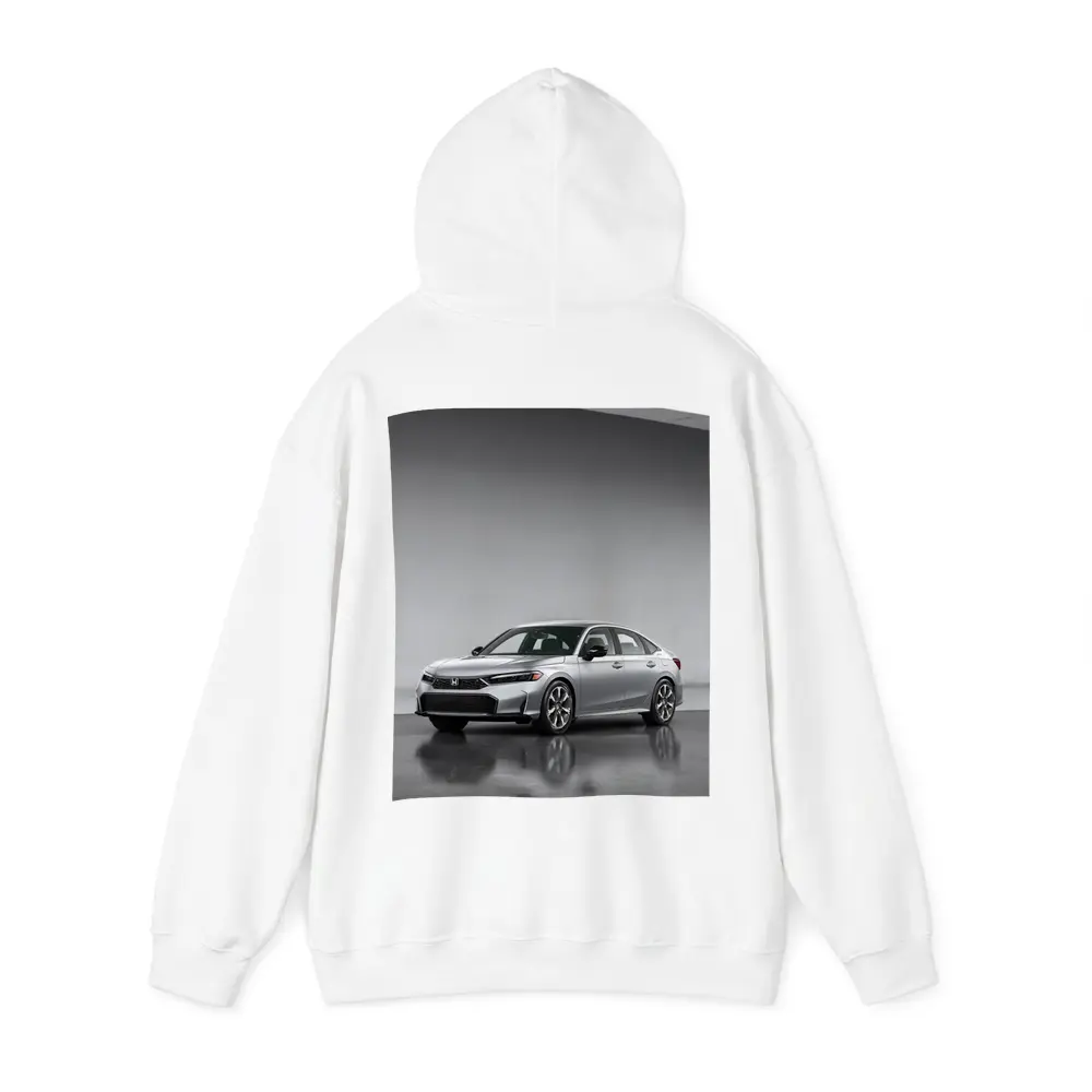 Honda Civic Silver Sedan Studio Setting – Hoodies