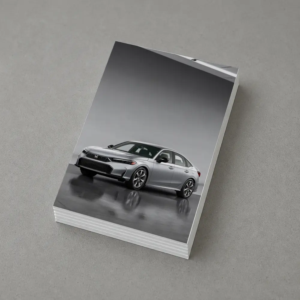 Honda Civic Silver Sedan Studio Setting – Postcards