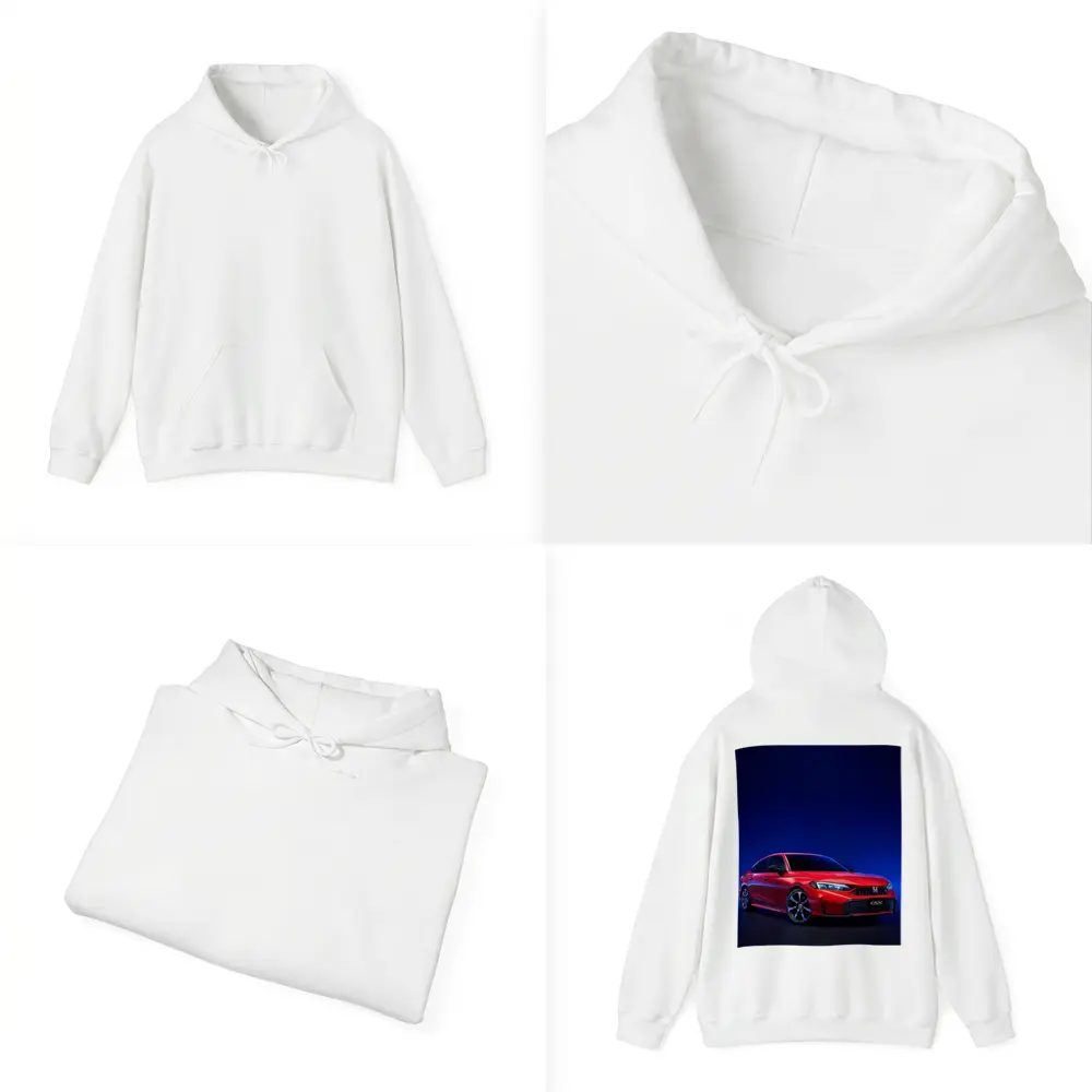 Red Honda Civic Dark Blue Studio Background – Hoodies