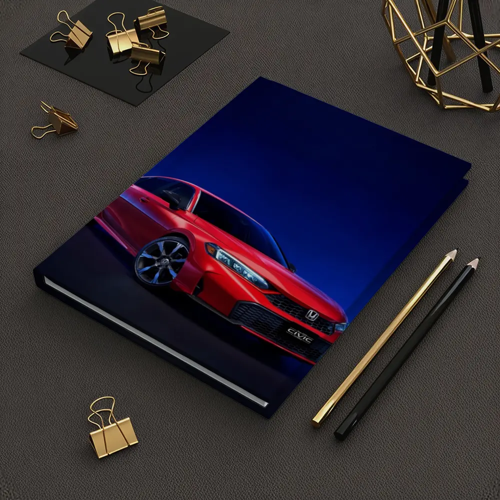Red Honda Civic Dark Blue Studio Background – Notebooks