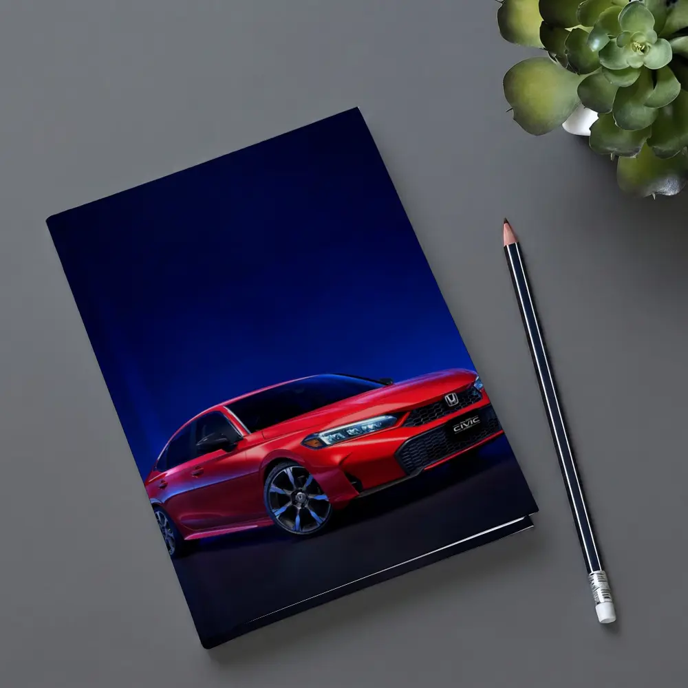 Red Honda Civic Dark Blue Studio Background – Notebooks