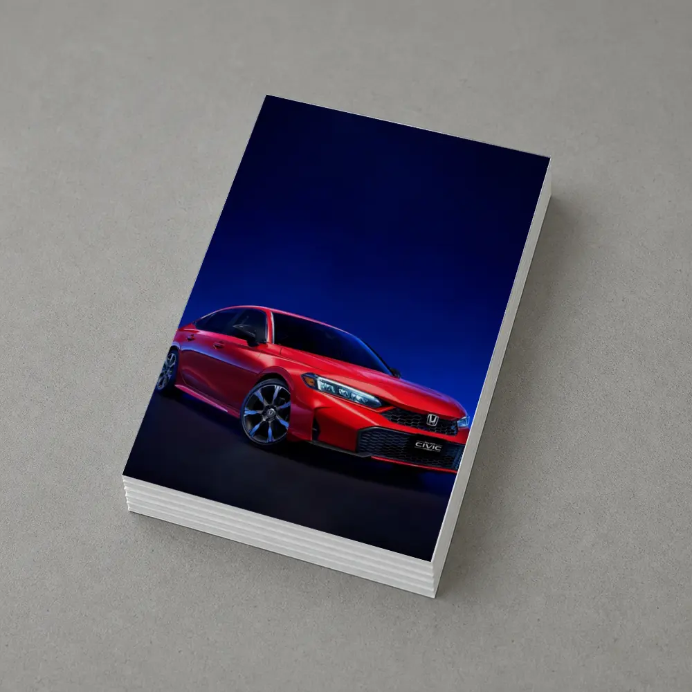 Red Honda Civic Dark Blue Studio Background – Postcards