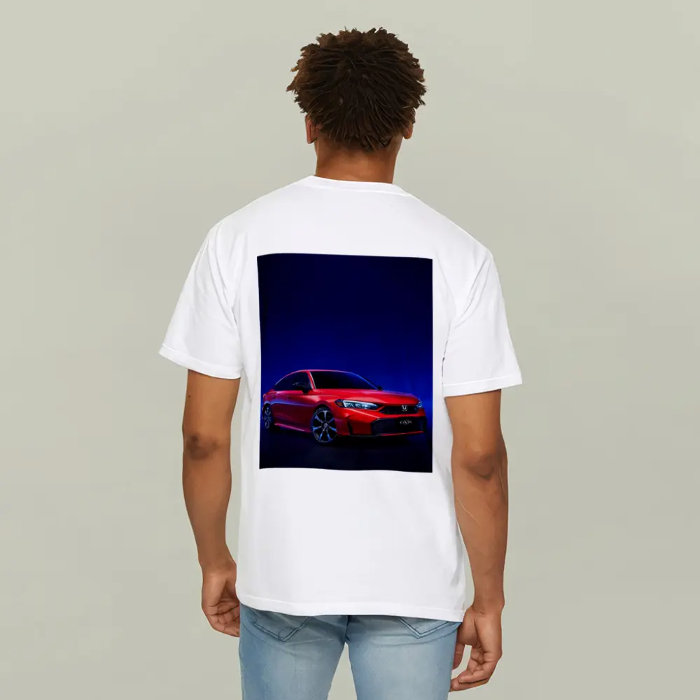 Red Honda Civic Dark Blue Studio Background – T-Shirts
