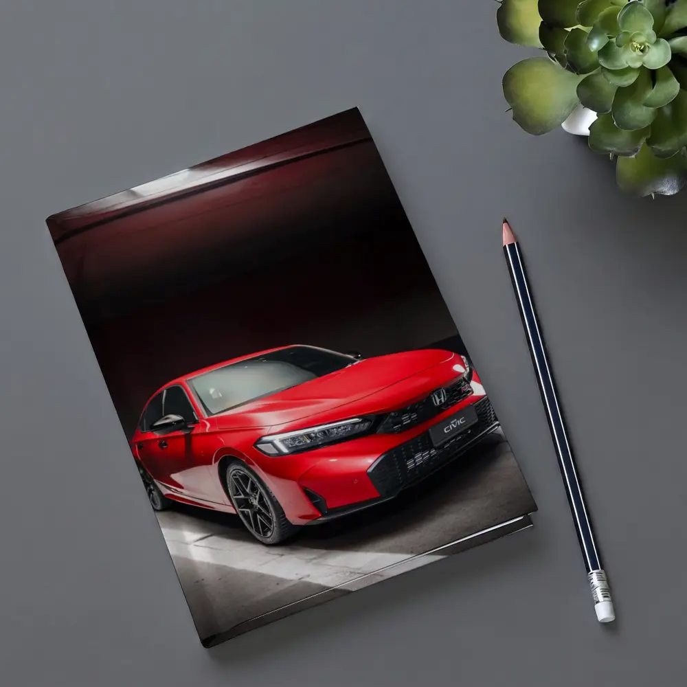 Honda Civic Red Car Dark Garage – Notebooks