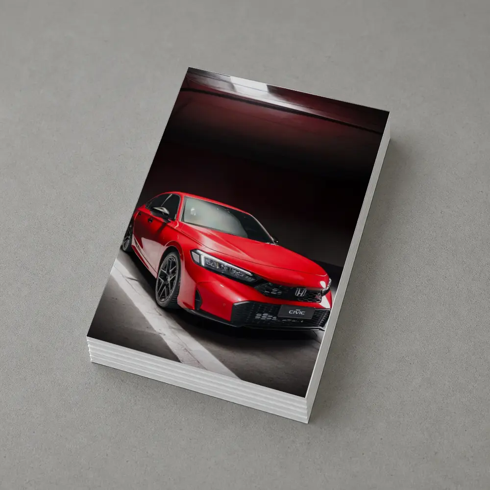 Honda Civic Red Car Dark Garage – Postcards