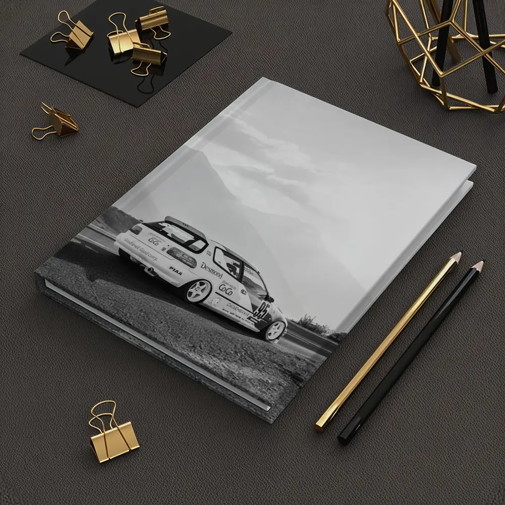 Honda Civic Race Car Mountain Road Black White – Notebooks