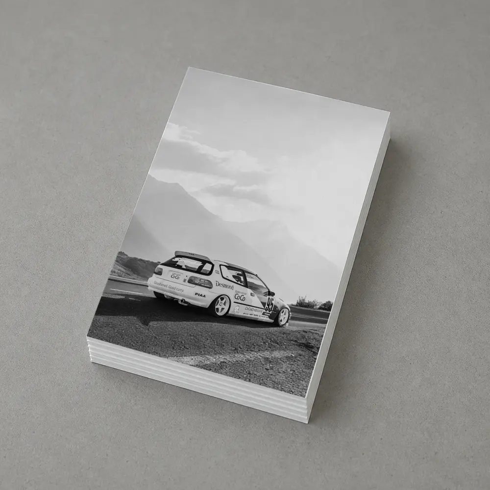 Honda Civic Race Car Mountain Road Black White – Postcards