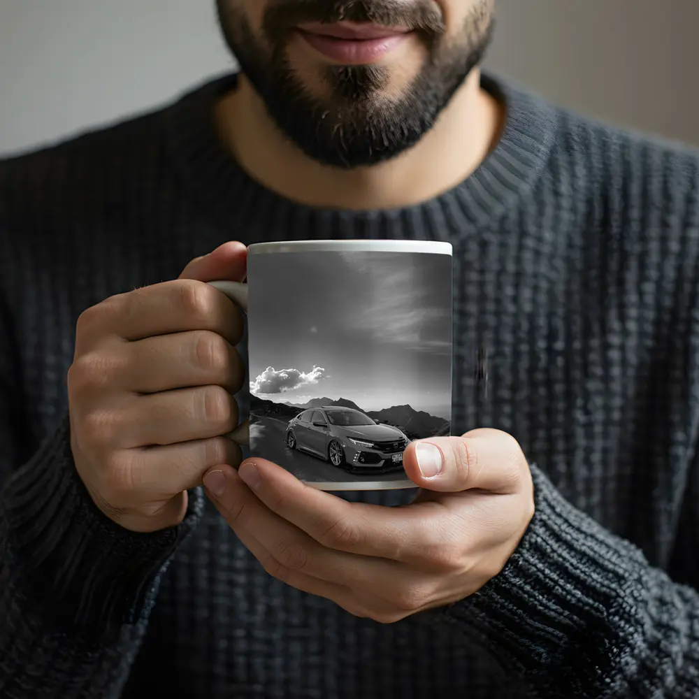 Honda Civic Type R Mountain Road Black White – Mugs