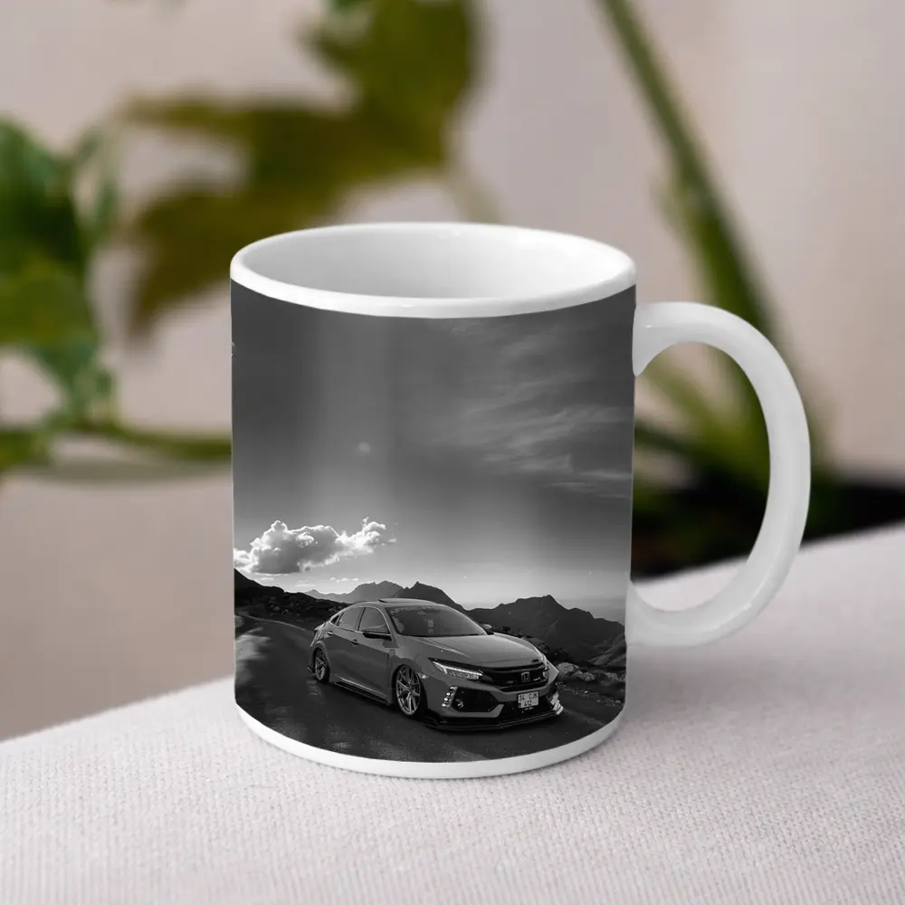 Honda Civic Type R Mountain Road Black White – Mugs