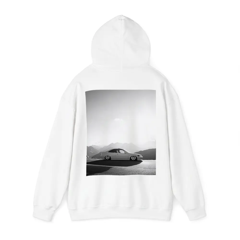 Honda Civic Stance Black White Mountain Background – Hoodies