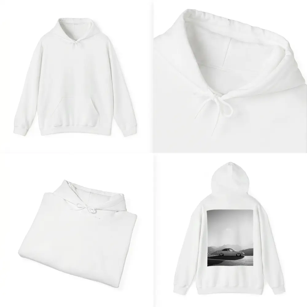 Honda Civic Stance Black White Mountain Background – Hoodies