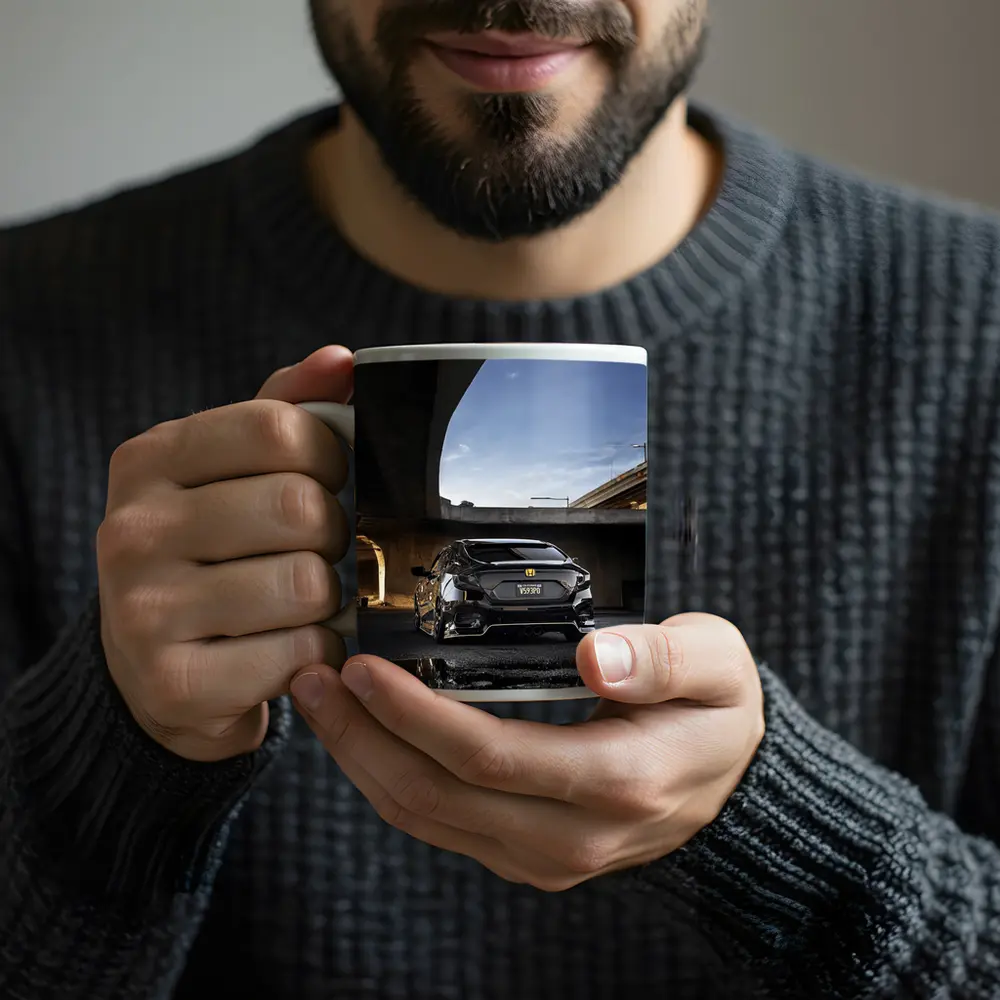 Black Honda Civic Under Urban Bridge – Mugs