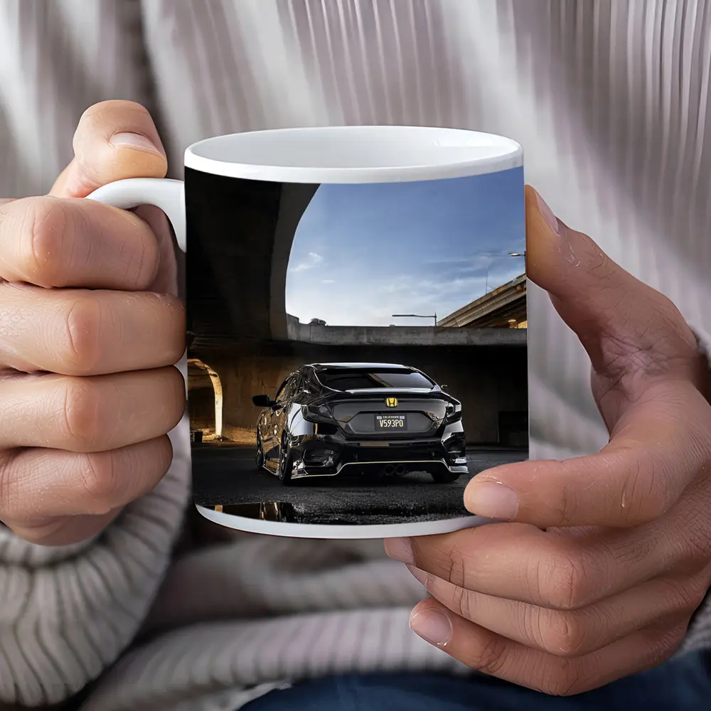 Black Honda Civic Under Urban Bridge – Mugs