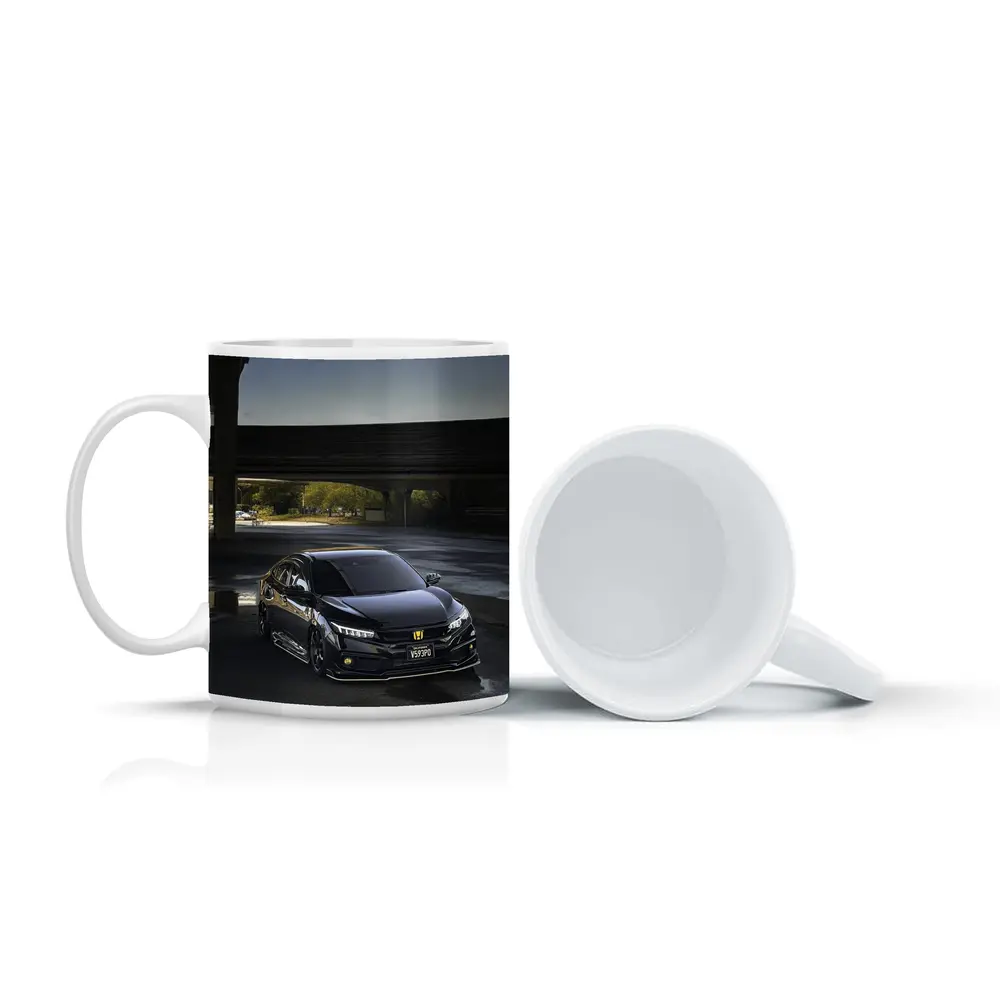 Black Honda Civic Under City Bridge – Mugs