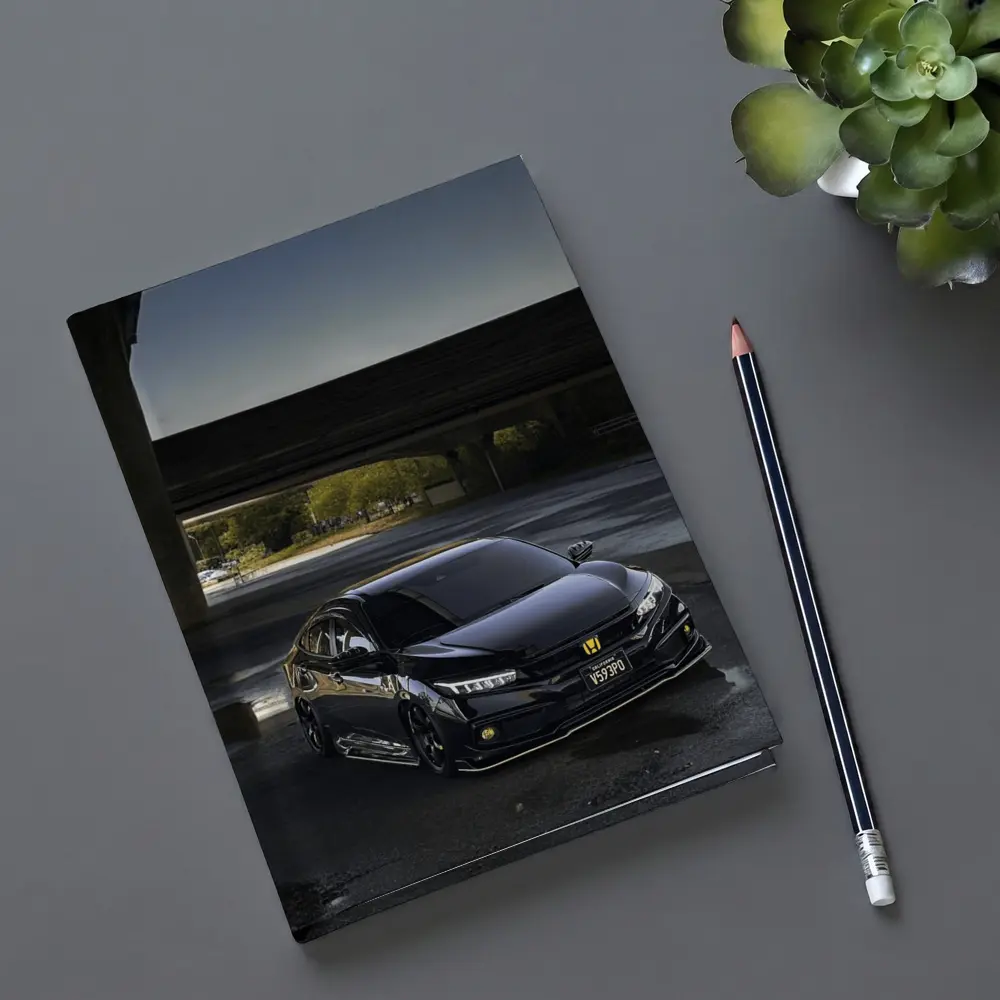 Black Honda Civic Under City Bridge – Notebooks
