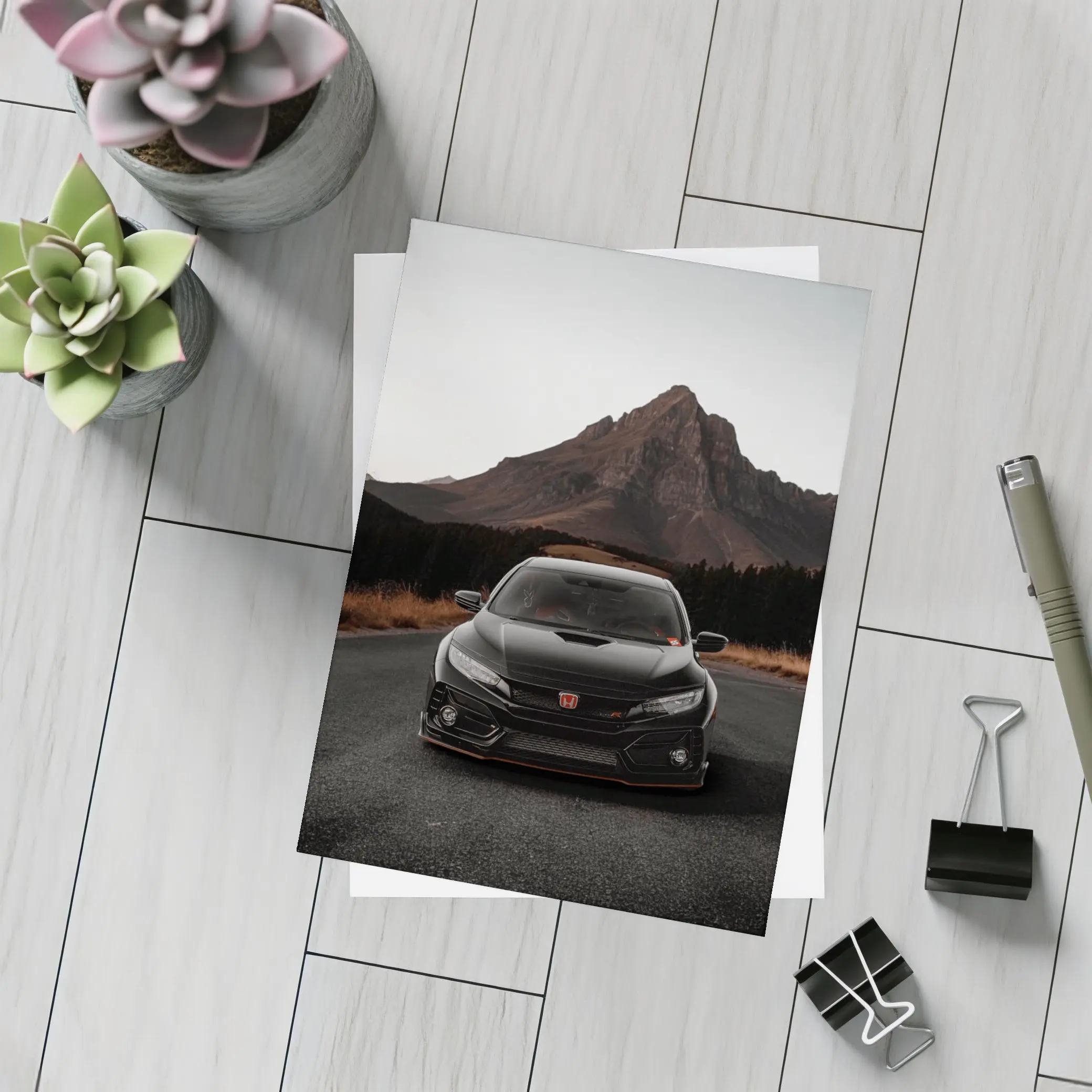 Honda Civic Type R Black Mountain Road – Postcards