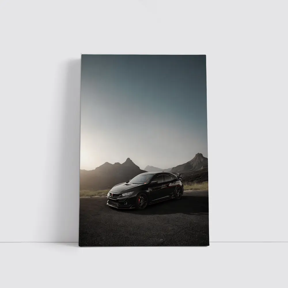 Honda Civic Type R Black Mountain Sunset – Wall Art
