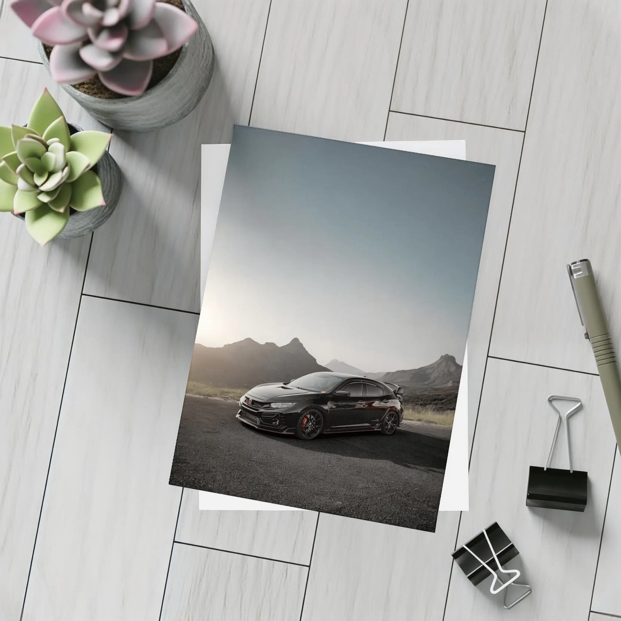 Honda Civic Type R Black Mountain Sunset – Postcards