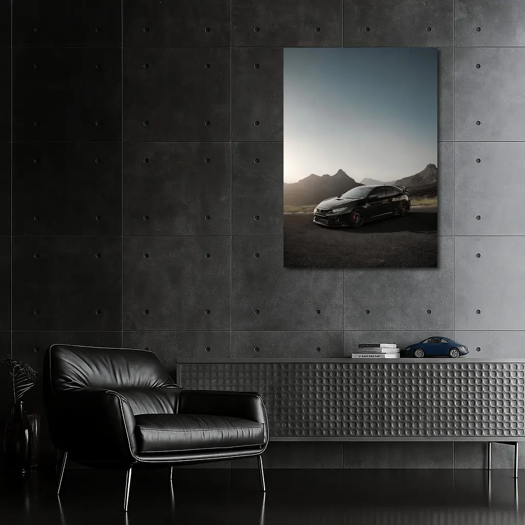 Honda Civic Type R Black Mountain Sunset – Wall Art