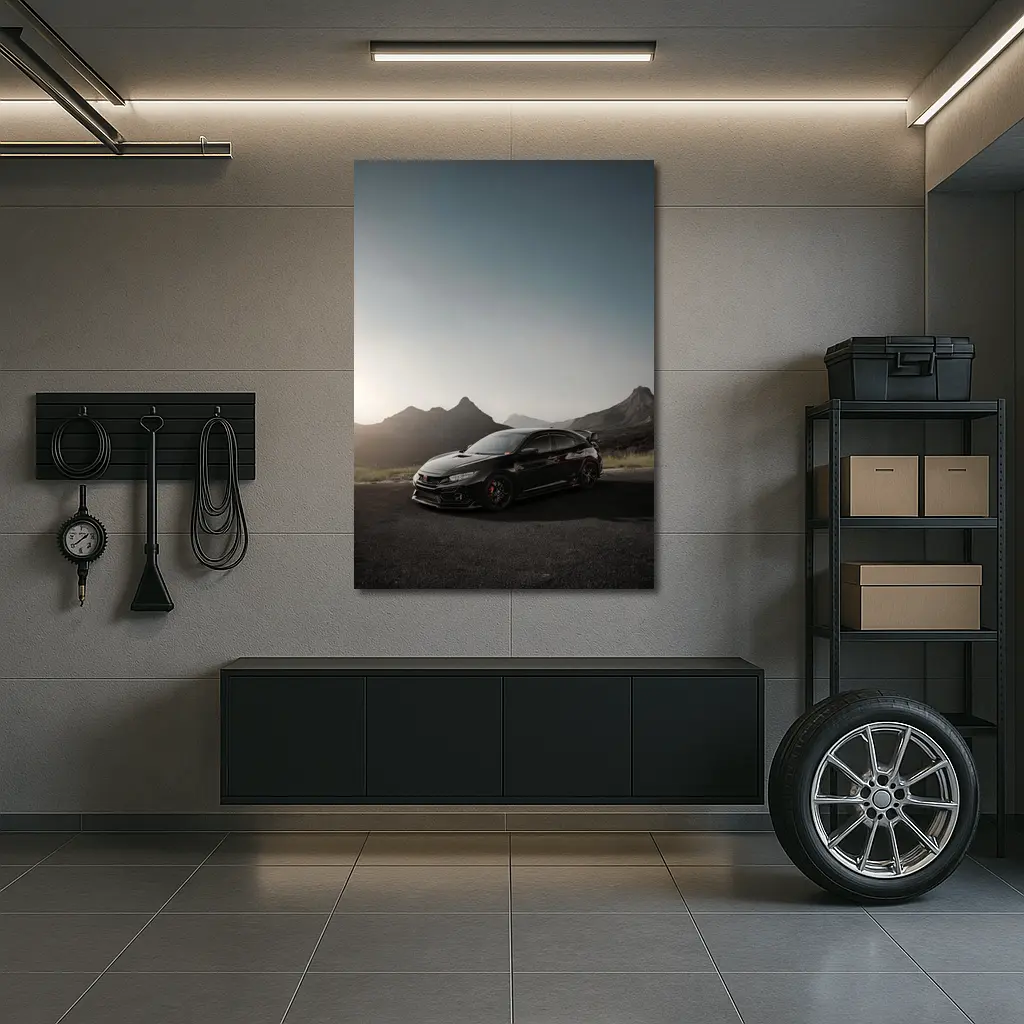 Honda Civic Type R Black Mountain Sunset – Wall Art