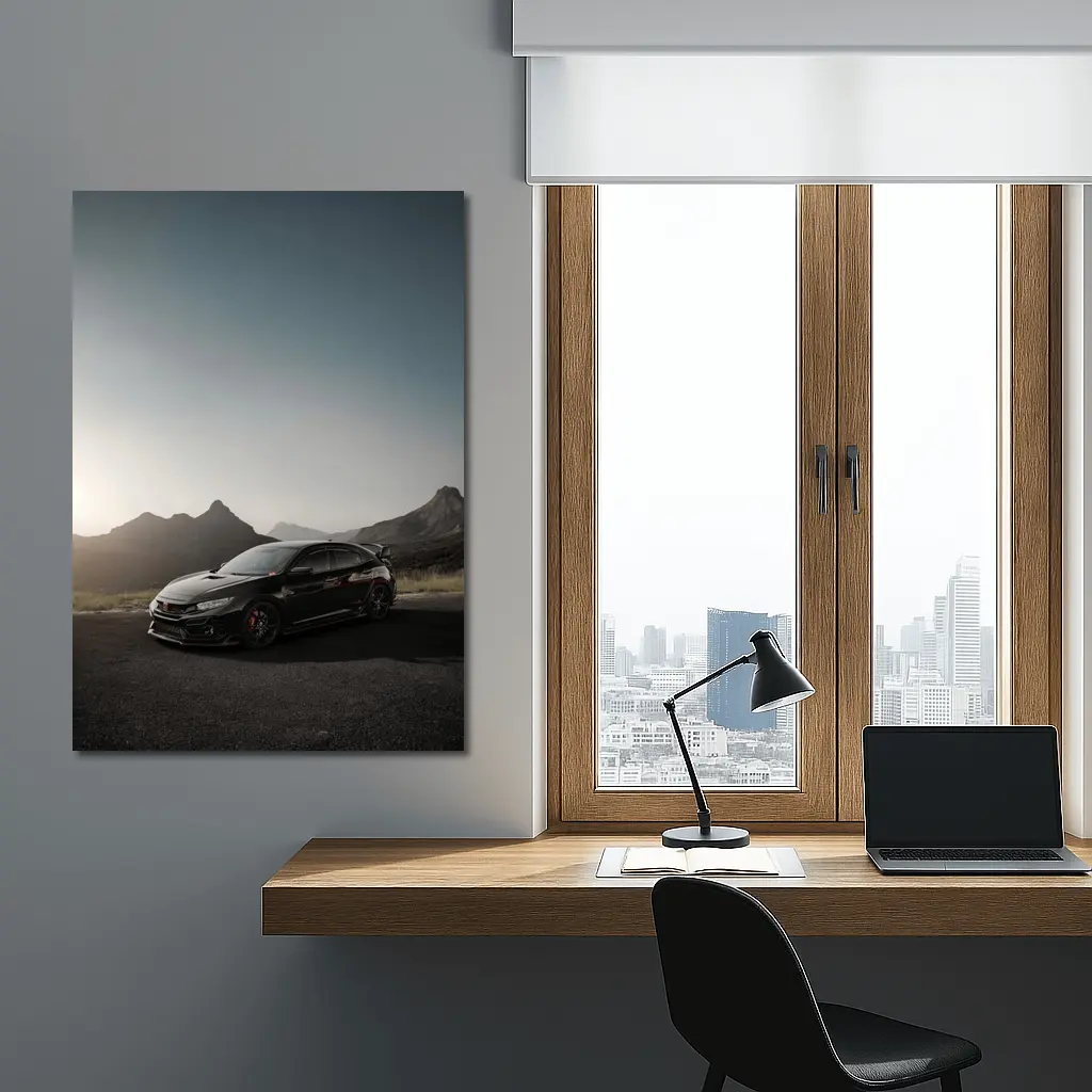 Honda Civic Type R Black Mountain Sunset – Wall Art