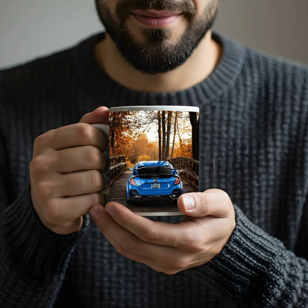 Honda Civic Type R Blue Autumn Park – Mugs