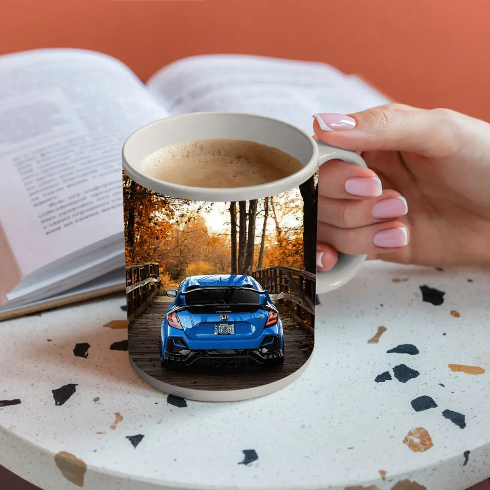 Honda Civic Type R Blue Autumn Park – Mugs