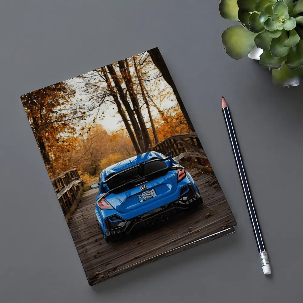 Honda Civic Type R Blue Autumn Park – Notebooks
