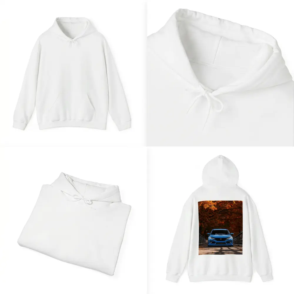 Honda Civic Blue Front Autumn Trees – Hoodies