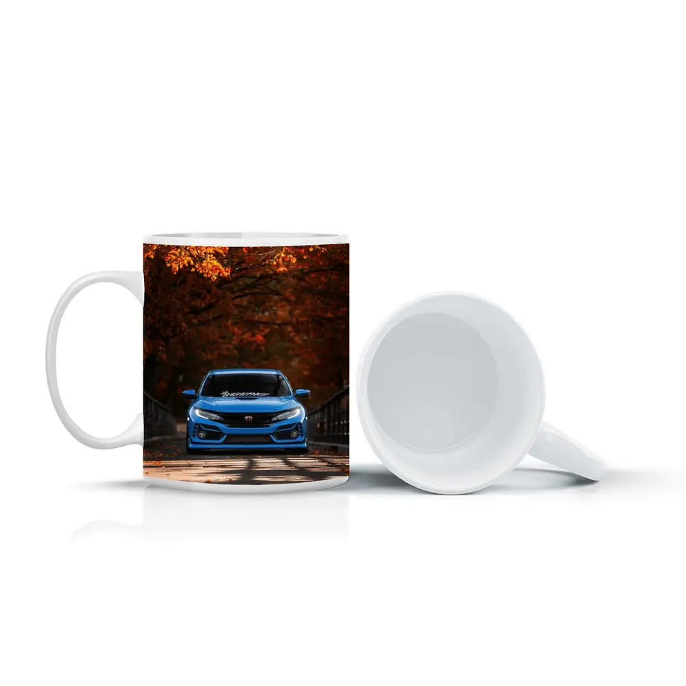 Honda Civic Blue Front Autumn Trees – Mugs