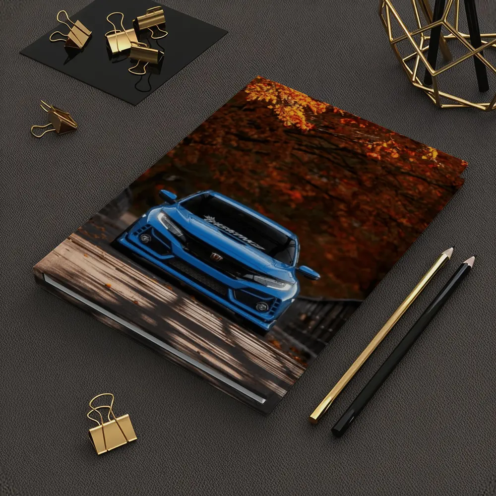 Honda Civic Blue Front Autumn Trees – Notebooks