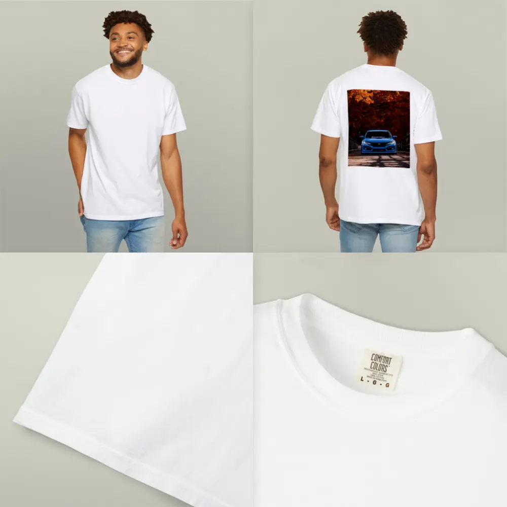 Honda Civic Blue Front Autumn Trees – T-Shirts