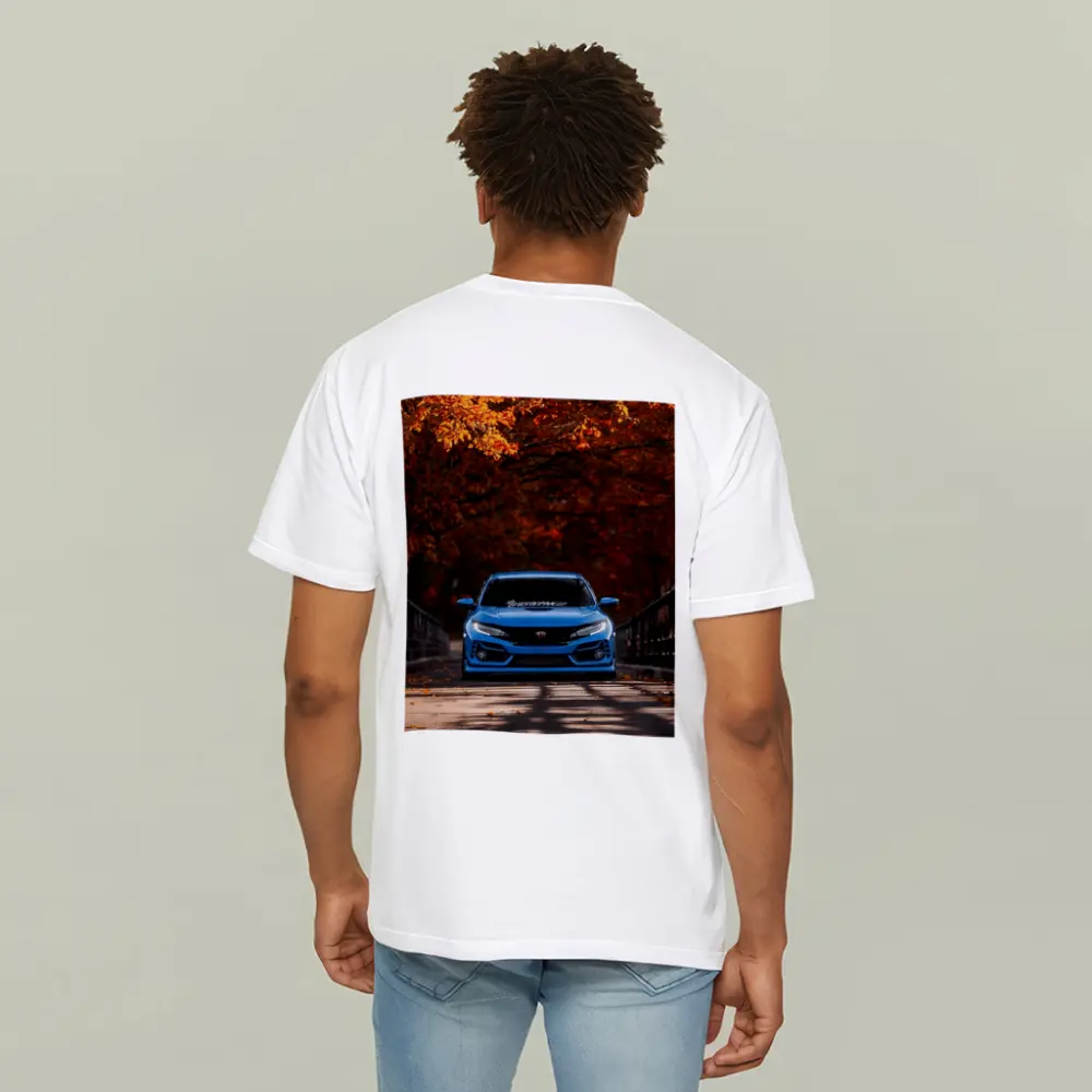 Honda Civic Blue Front Autumn Trees – T-Shirts