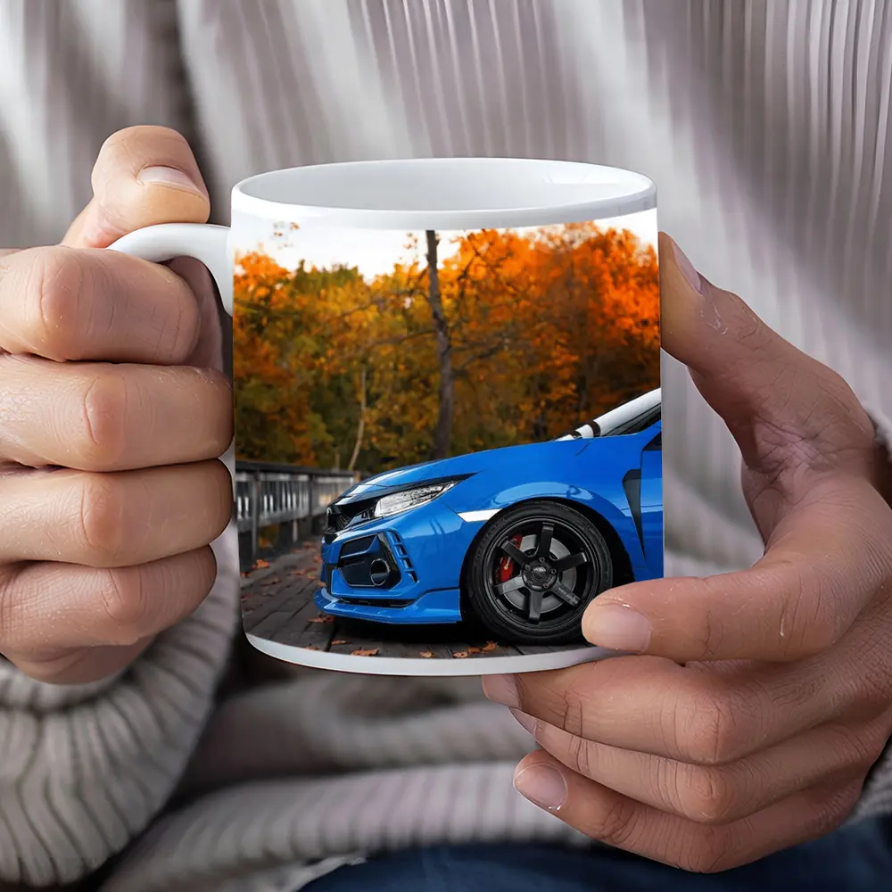 Honda Civic Type R Blue Autumn Park – Mugs