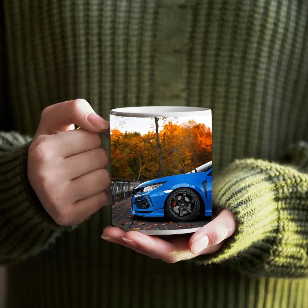 Honda Civic Type R Blue Autumn Park – Mugs