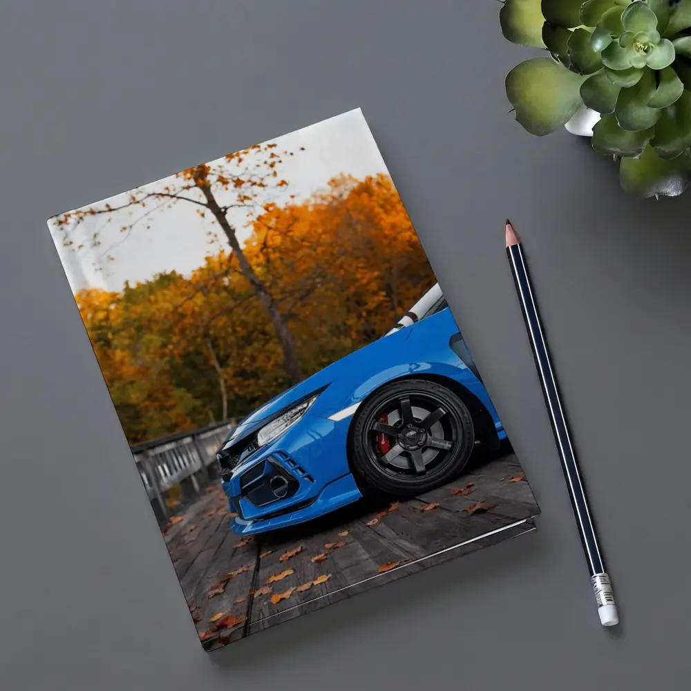 Honda Civic Type R Blue Autumn Park – Notebooks