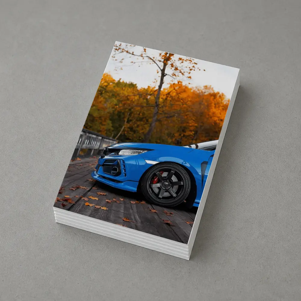 Honda Civic Type R Blue Autumn Park – Postcards