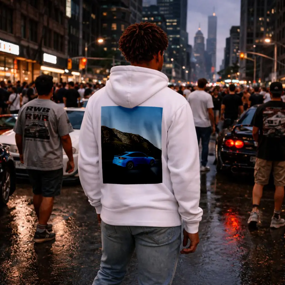 Honda Civic Blue Mountain Road Scene – Hoodies