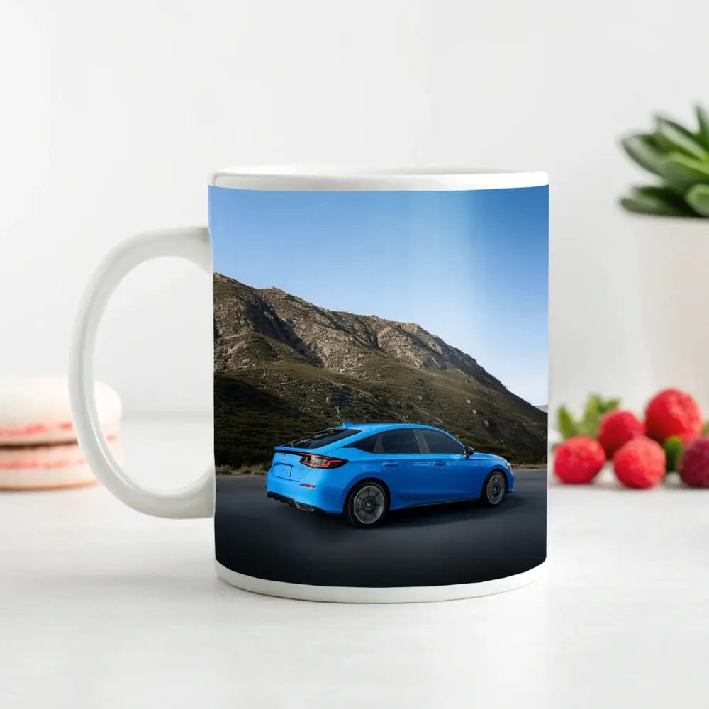 Honda Civic Blue Mountain Road Scene – Mugs