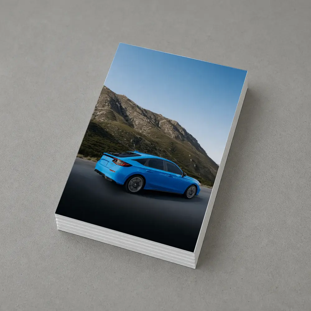 Honda Civic Blue Mountain Road Scene – Postcards
