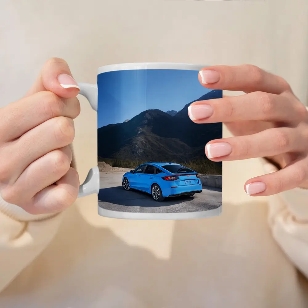 Honda Civic Blue Rear Mountain Backdrop – Mugs