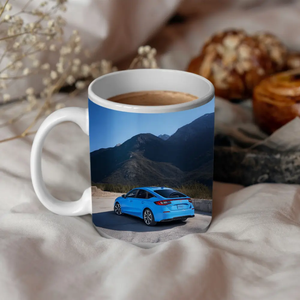 Honda Civic Blue Rear Mountain Backdrop – Mugs