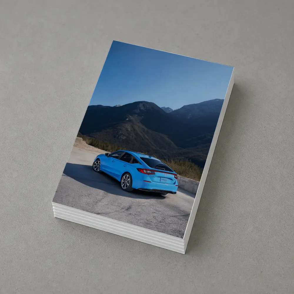 Honda Civic Blue Rear Mountain Backdrop – Postcards