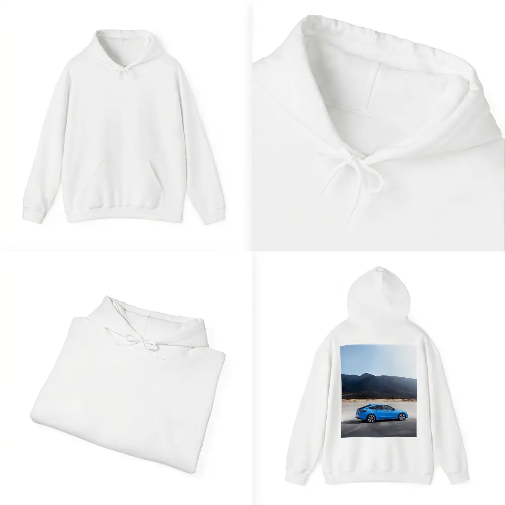 Honda Civic Blue Hatchback Desert Mountains – Hoodies
