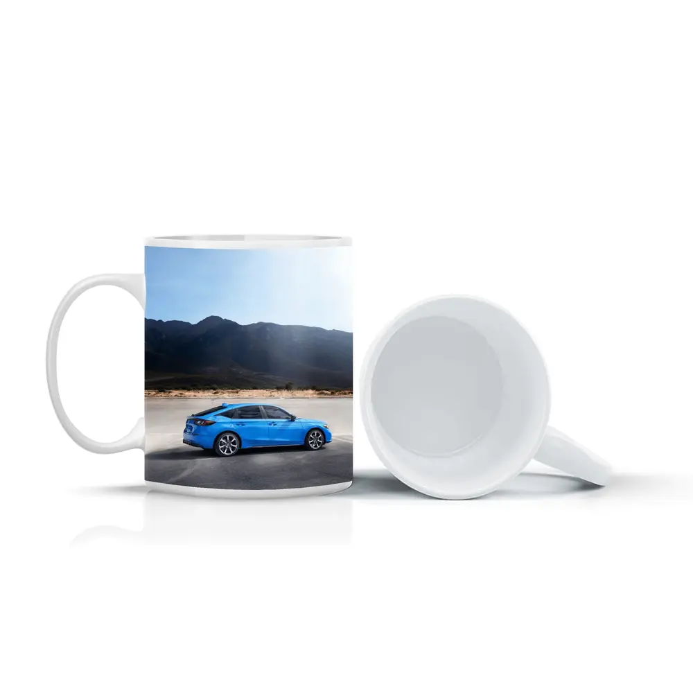 Honda Civic Blue Hatchback Desert Mountains – Mugs