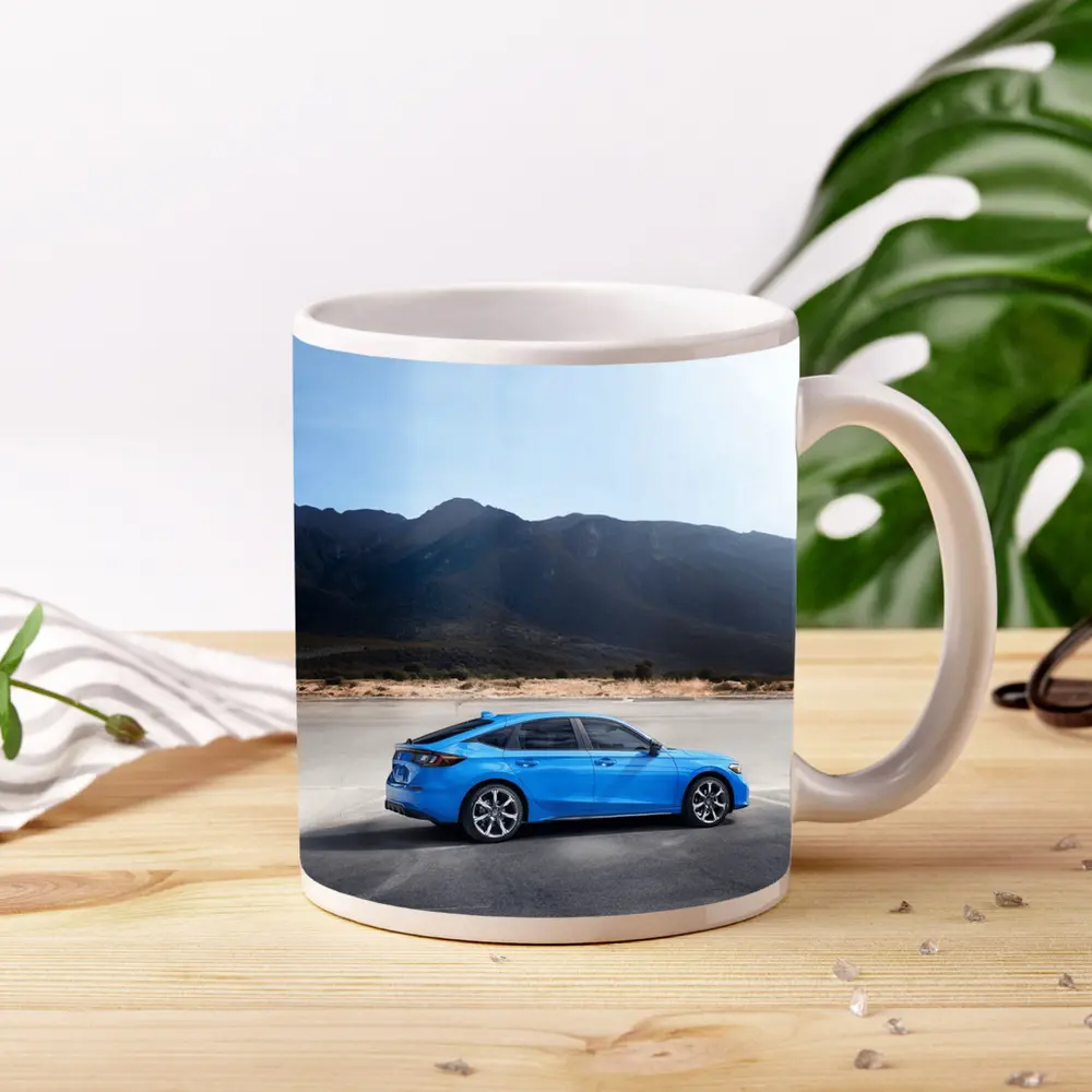 Honda Civic Blue Hatchback Desert Mountains – Mugs
