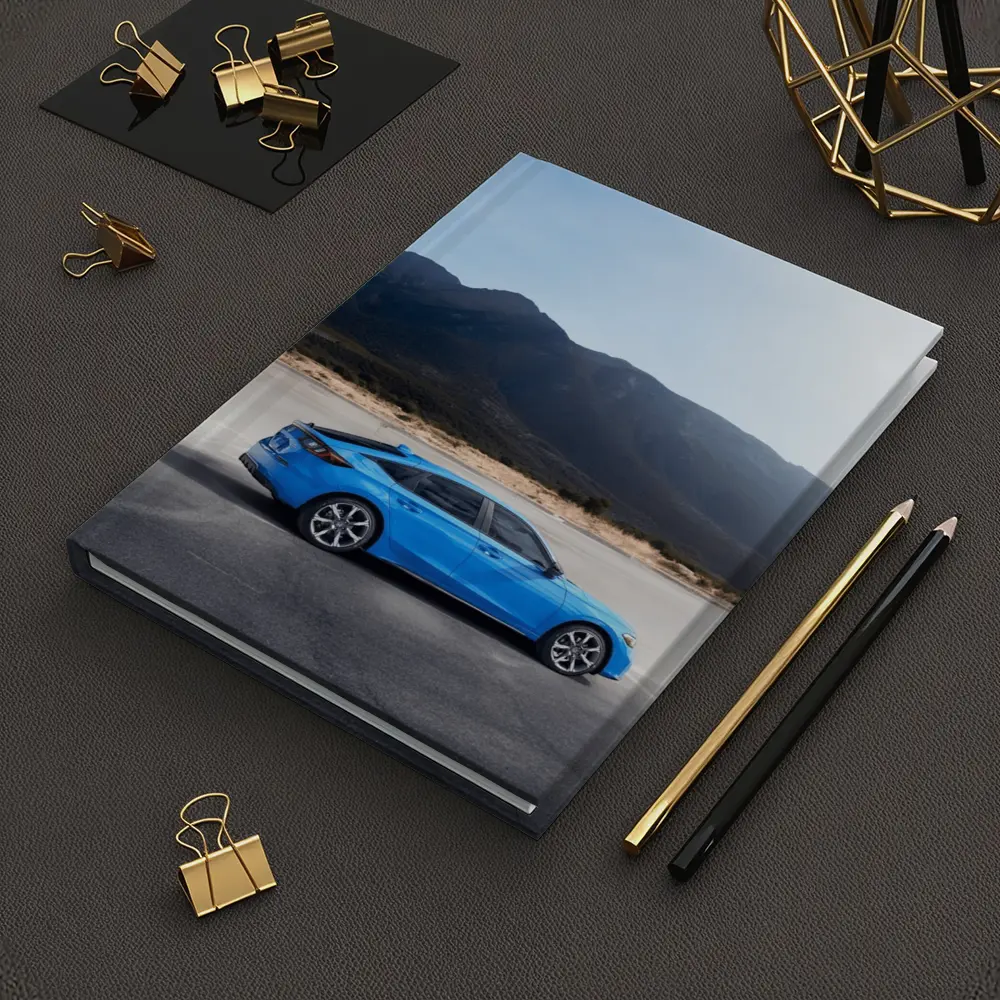 Honda Civic Blue Hatchback Desert Mountains – Notebooks